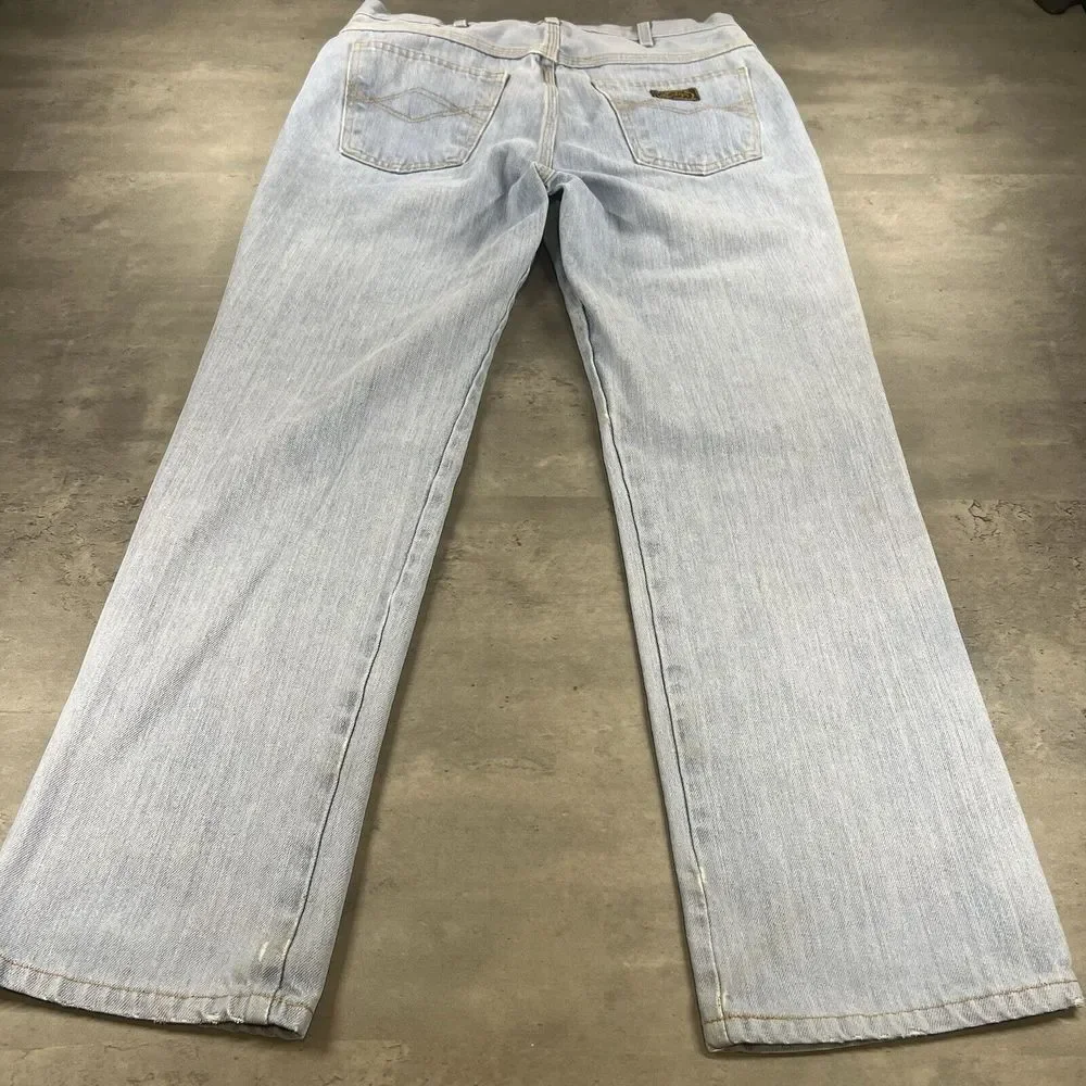 True Vintage Buddys‎ Jean Men 32x30 Blue Denim Light Wash Faded Tripe Stitch